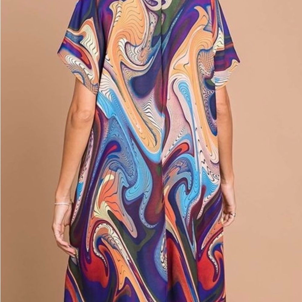Colorful Abstract Pattern Dress - Picture 5 of 7